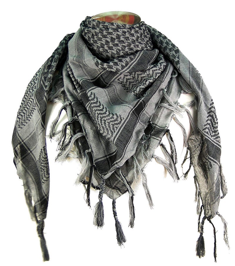 Tapp Collections Premium Shemagh Head Neck Scarf - Grey/Charcoal - Image 1